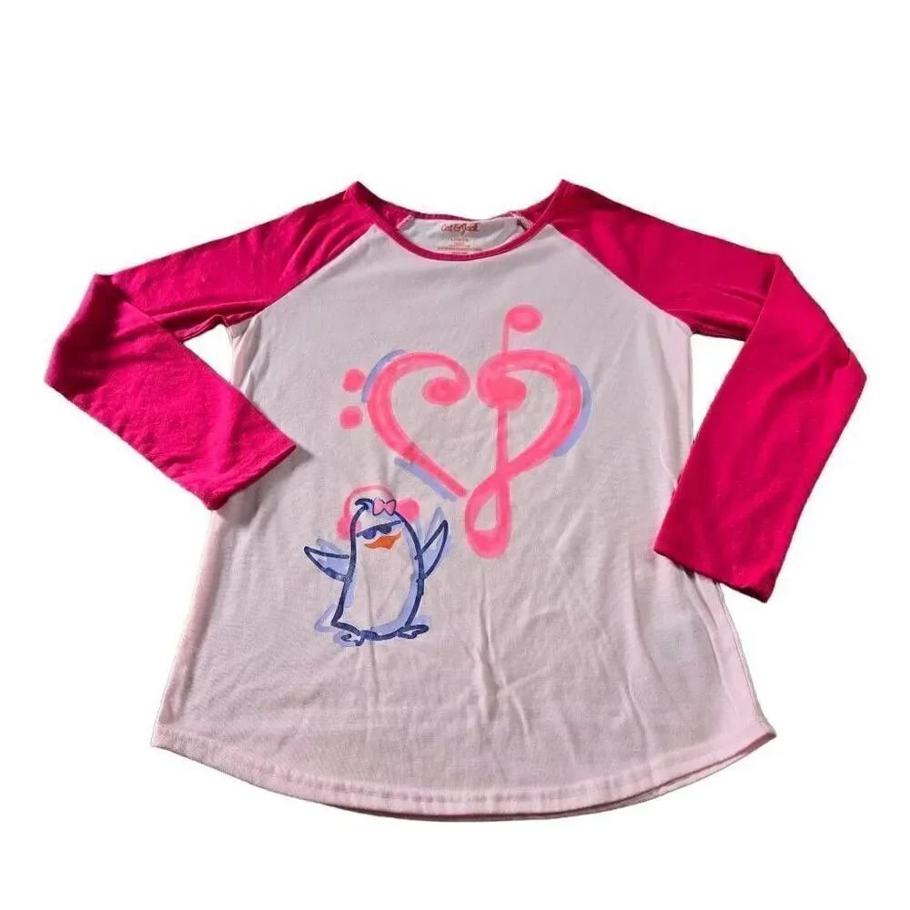 Cat & Jack music penguin Girl shirt L10/12